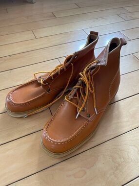 Unisexe real Leather Moc Toe Work Boots - Tan NEW